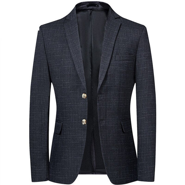 West Louis™ Single-Breasted Plaid Business Casual Blazer