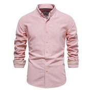 West Louis™ Brand Cotton Business Casual Oxford Dress Shirt