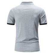 West Louis™ Cotton Short Sleeve Solid Color Polo Shirt