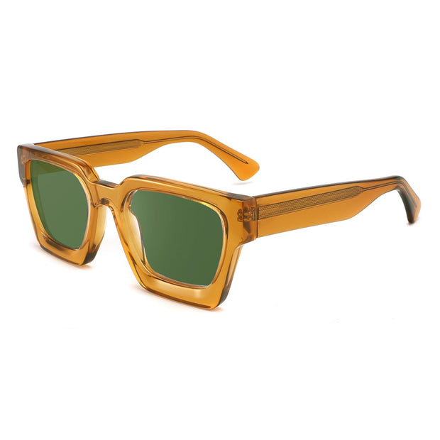 West Louis™ Thick Crystal Acetate Square Polarized Sunglasses