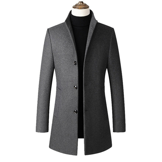 West Louis™ Warm Single-Breasted Woolen Business Style Overcoat