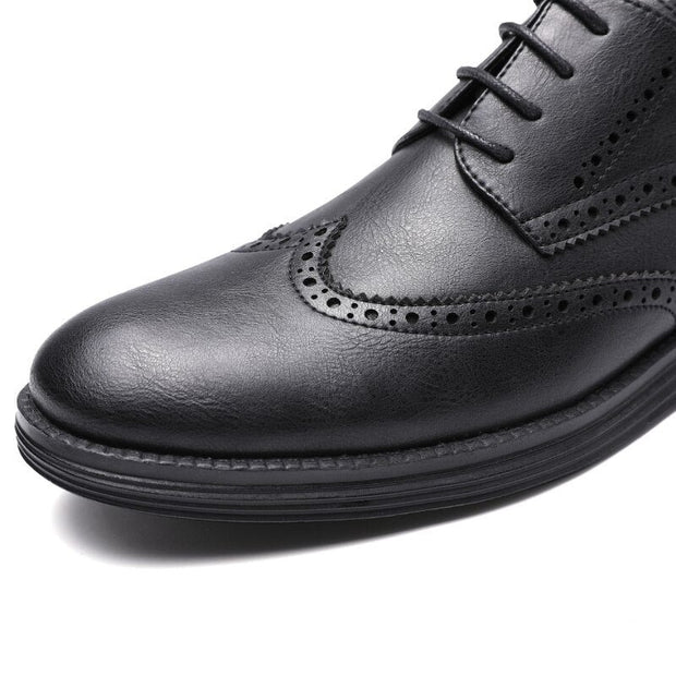 West Louis™ Genuine Leather Smart Business Brogue Dress Shoes