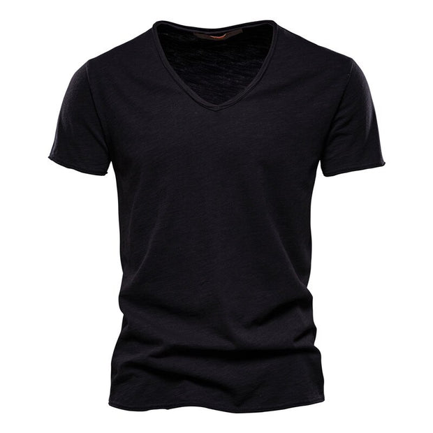 West Louis™ Brand Quality 100% Cotton V-Neck T-shirt