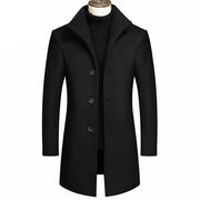 West Louis™ Winter Wool & Blends Stand Collar Long Trench Coat