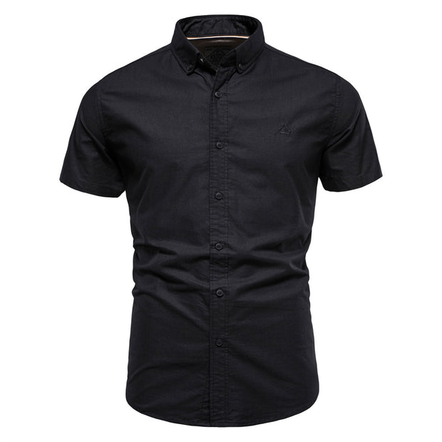West Louis™ Cotton Short Sleeve Button-Up Dress Shirt