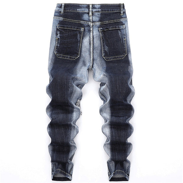 West Louis™ Rip Retro Stretch Motorcycle Jeans