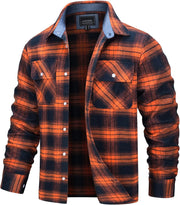 West Louis™ Button Down Cotton Plaid Flannel Lumberjack Shirt