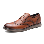 West Louis™ Genuine Leather Smart Business Brogue Dress Shoes