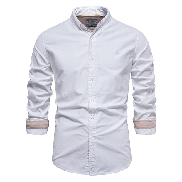 West Louis™ Brand Cotton Business Casual Oxford Dress Shirt