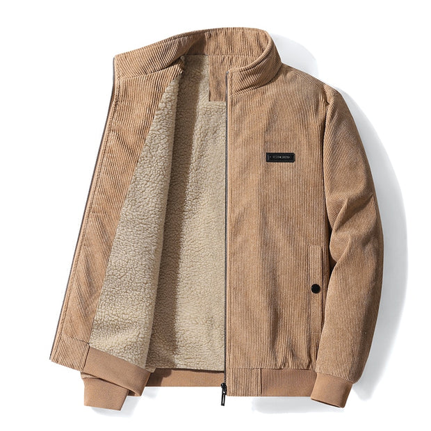 West Louis™ Designer Winter Warm Corduroy Fleece Jacket