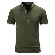 West Louis™ Cotton Short Sleeve Solid Color Polo Shirt