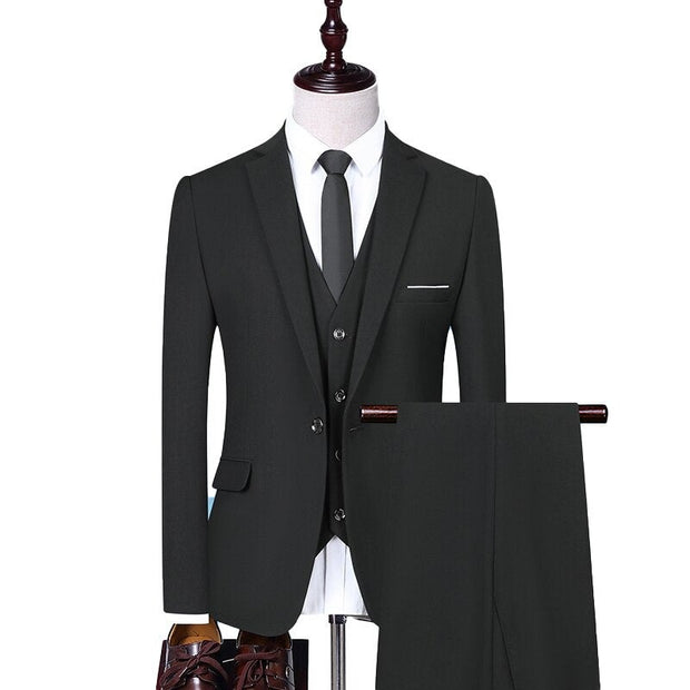 West Louis™ Fashion Solid Color Business Office 3-Piece Suit