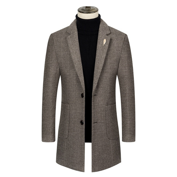 West Louis™ Single-breasted Woolen Business Casual Trench Coat