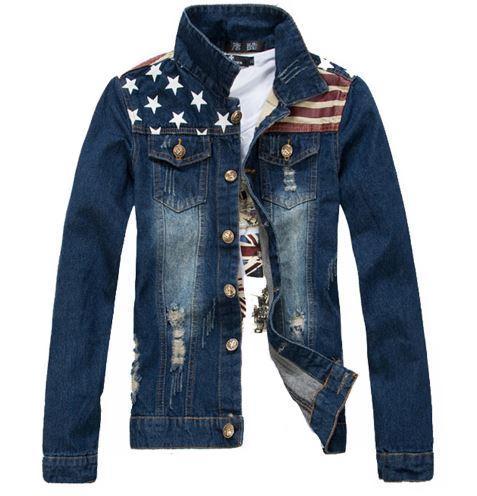 West Louis™ National Flag Denim Jacket Blue / XS - West Louis