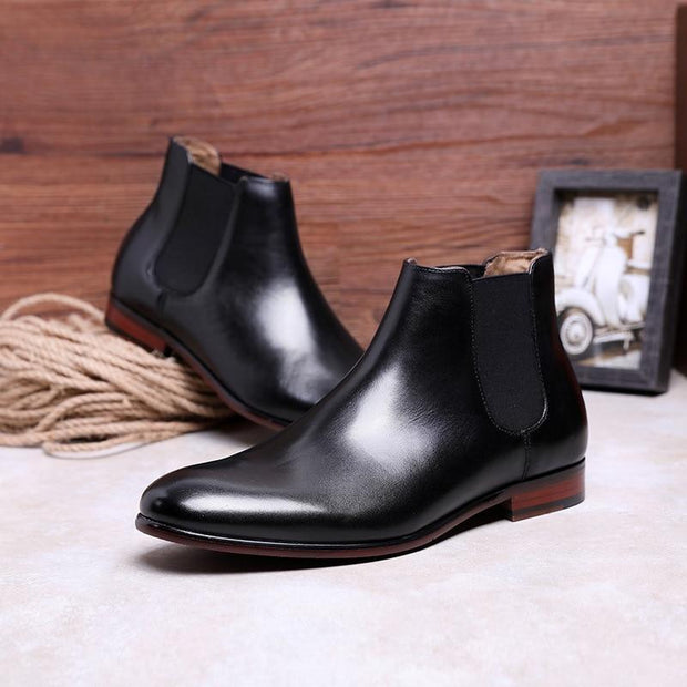 West Louis™ British Style Chelsea Leather Boots