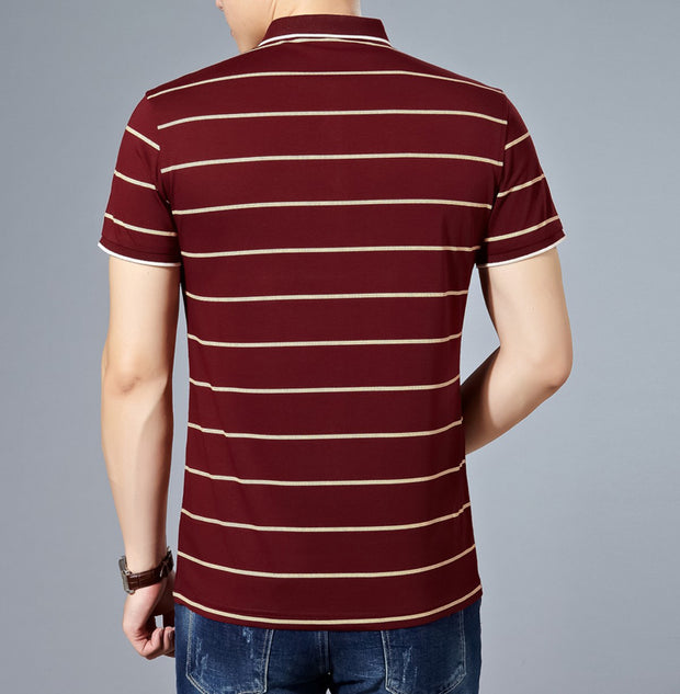 West Louis™ Cotton Fashion Striped Polo