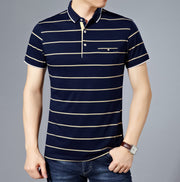 West Louis™ Cotton Fashion Striped Polo