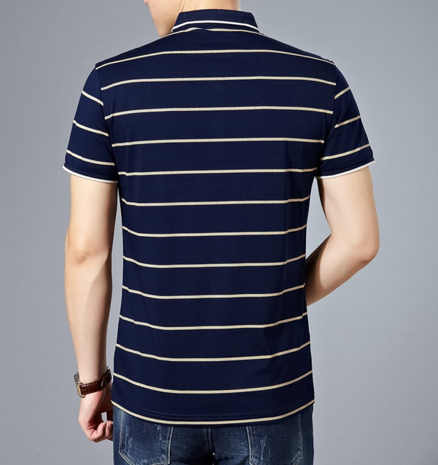 West Louis™ Cotton Fashion Striped Polo