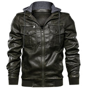 West Louis™ Military Style Leather Jacket