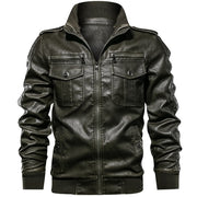 West Louis™ Military Style Leather Jacket