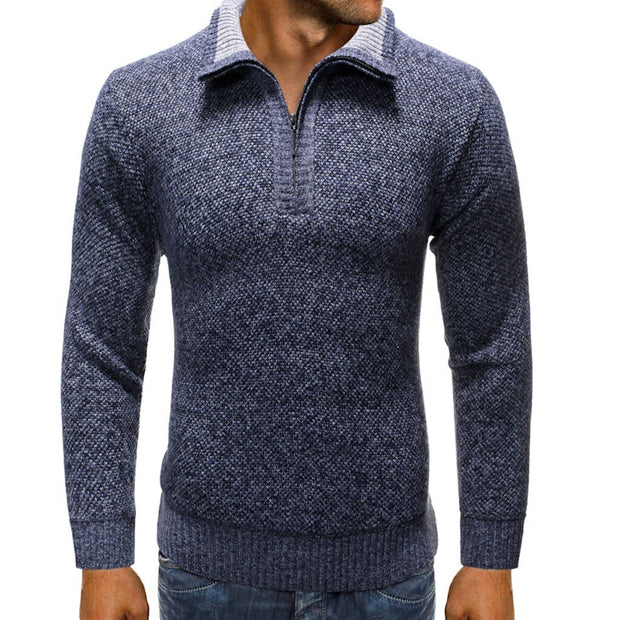 West Louis™ Knitted Neck Zipper Sweater