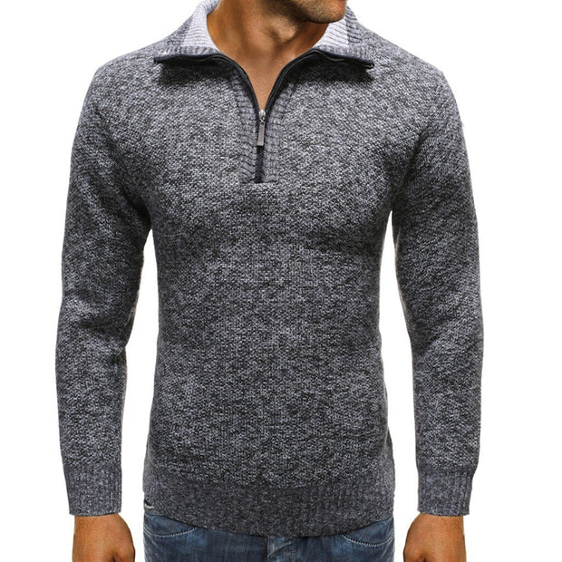 West Louis™ Knitted Neck Zipper Sweater