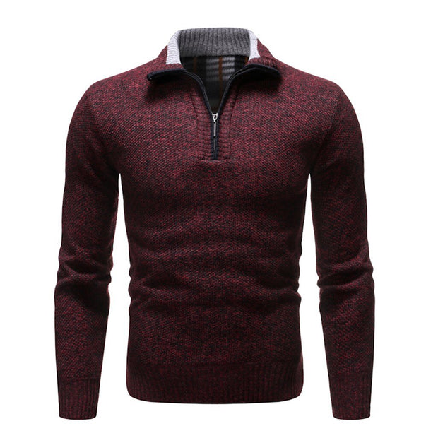 West Louis™ Knitted Neck Zipper Sweater