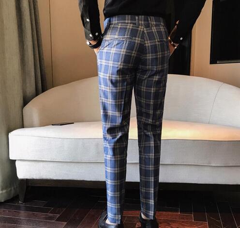 West Louis™ Plaid Business Slim Fit Pants