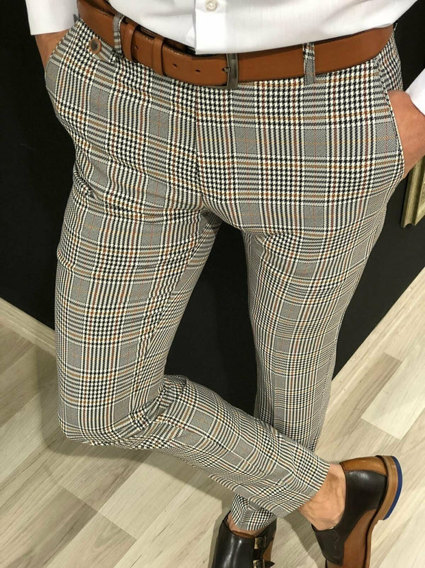 West Louis™ England Style Formal Plaid Pants