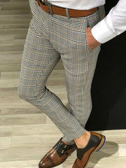 West Louis™ England Style Formal Plaid Pants