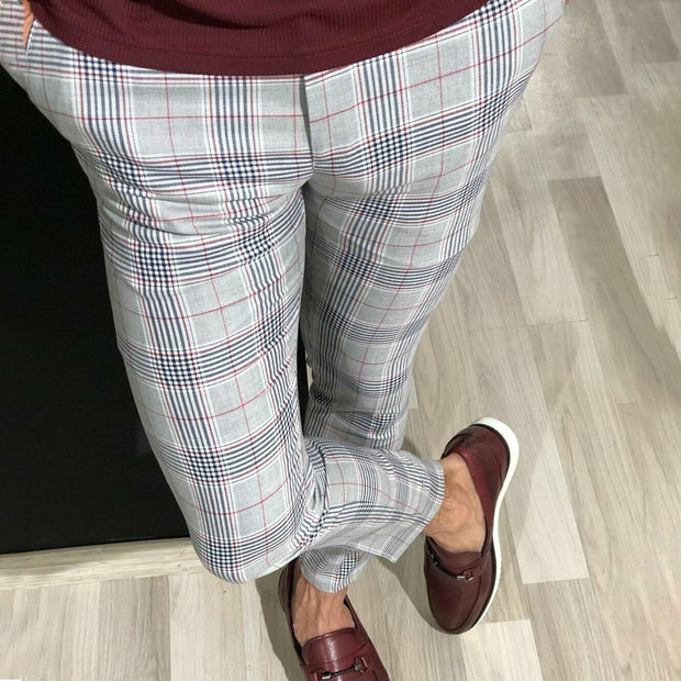 West Louis™ England Style Formal Plaid Pants