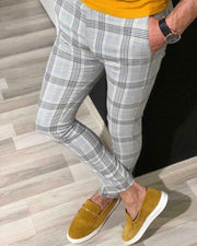 West Louis™ England Style Formal Plaid Pants