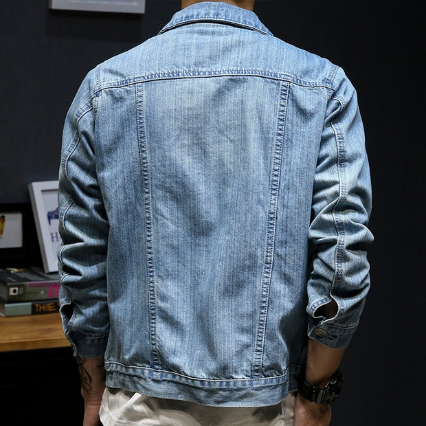 West Louis™ Street Style Slick Denim Jacket