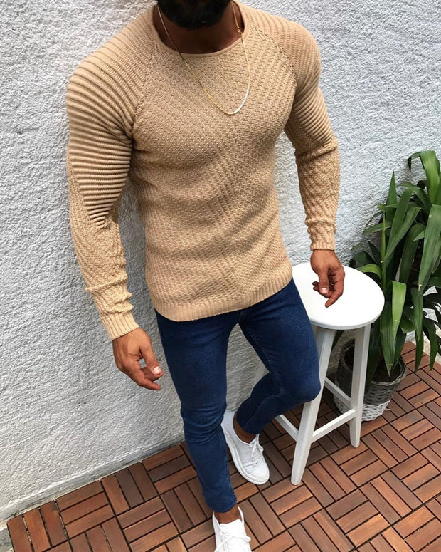 West Louis™ O-Neck Patchwork Sweater