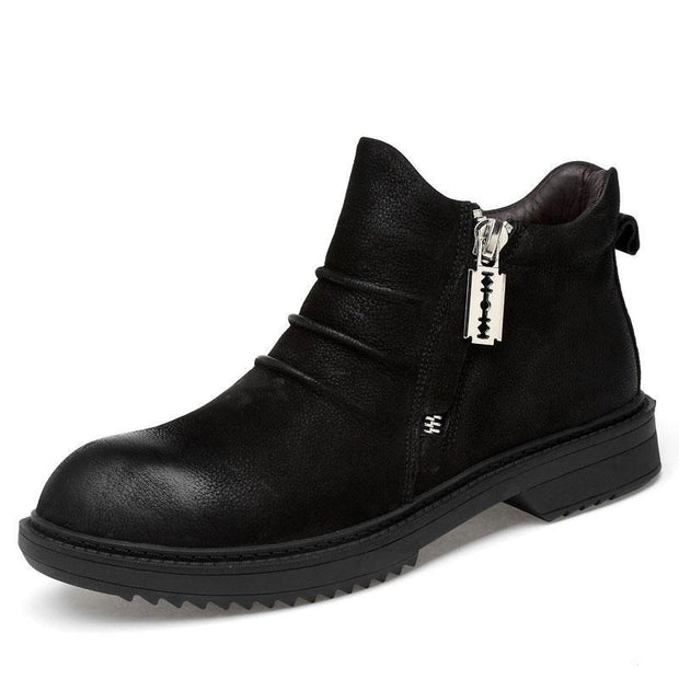 West Louis™ Designer Genuine Leather Ankle Boots