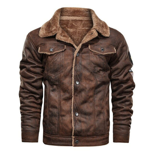 West Louis™ American Big Boss Leather Jacket