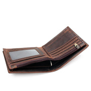 West Louis™ Handmade Short Blocking Leather Wallet