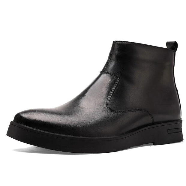 West Louis™ Leather Boots With Zipper