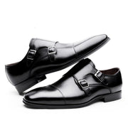 West Louis™ Luxury Genuine Leather Oxford Shoes With Double Buckle