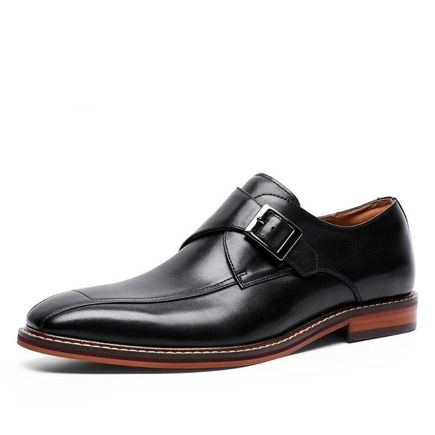 West Louis™ Elastic Genuine Leather Elegant Shoes With Buckle