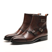 West Louis™ Grain Leather Boots With Buckles
