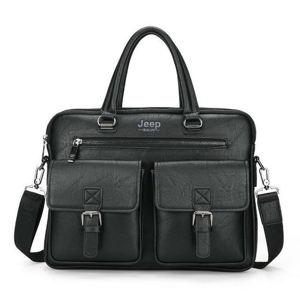 West Louis™ Men's Luxury Leather Business Briefcase