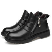 West Louis™ Genuine Leather Autumn  Motorcycle Zipper Boots