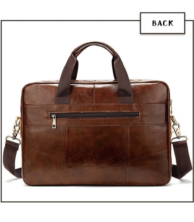 West Louis™ High Quality Luxury Business Leather Briefcase