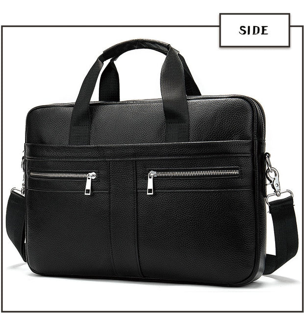 West Louis™ High Quality Luxury Business Leather Briefcase