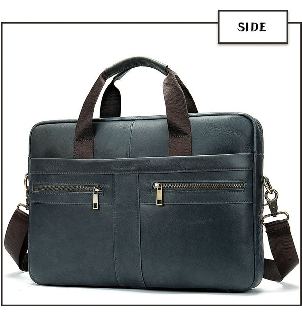 West Louis™ High Quality Luxury Business Leather Briefcase