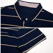 West Louis™ Cotton Fashion Striped Polo