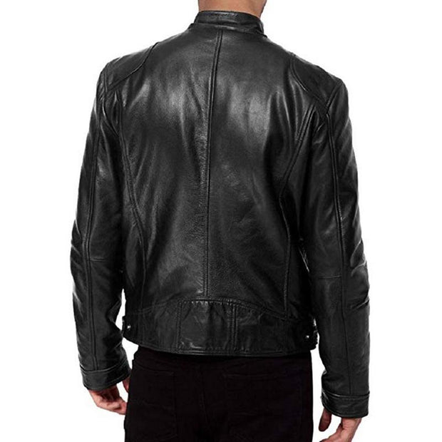 West Louis™ Motorcycle Street Style Leather Jacket