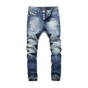 West Louis™ Italian Straight Fit Ripped Jeans Blue / 34 - West Louis
