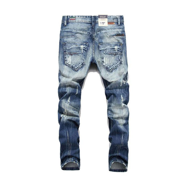 West Louis™ Italian Straight Fit Ripped Jeans  - West Louis